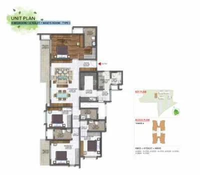 3 BHK + 2T Floor Plan